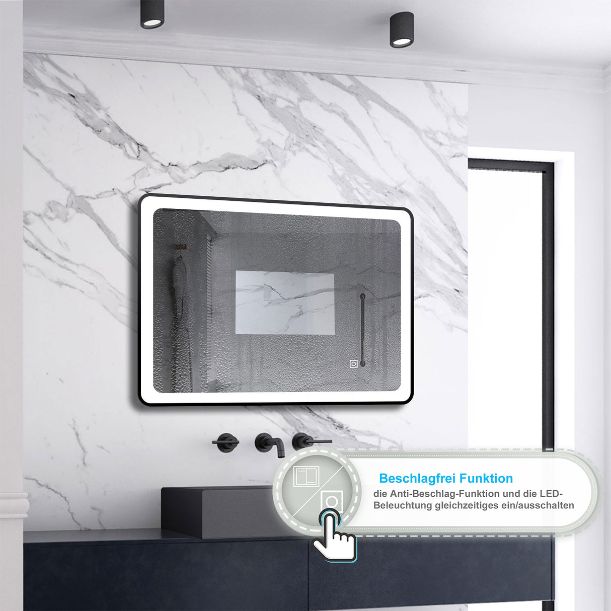 Modern Splash Led Mirror- BM-HDFK1502H