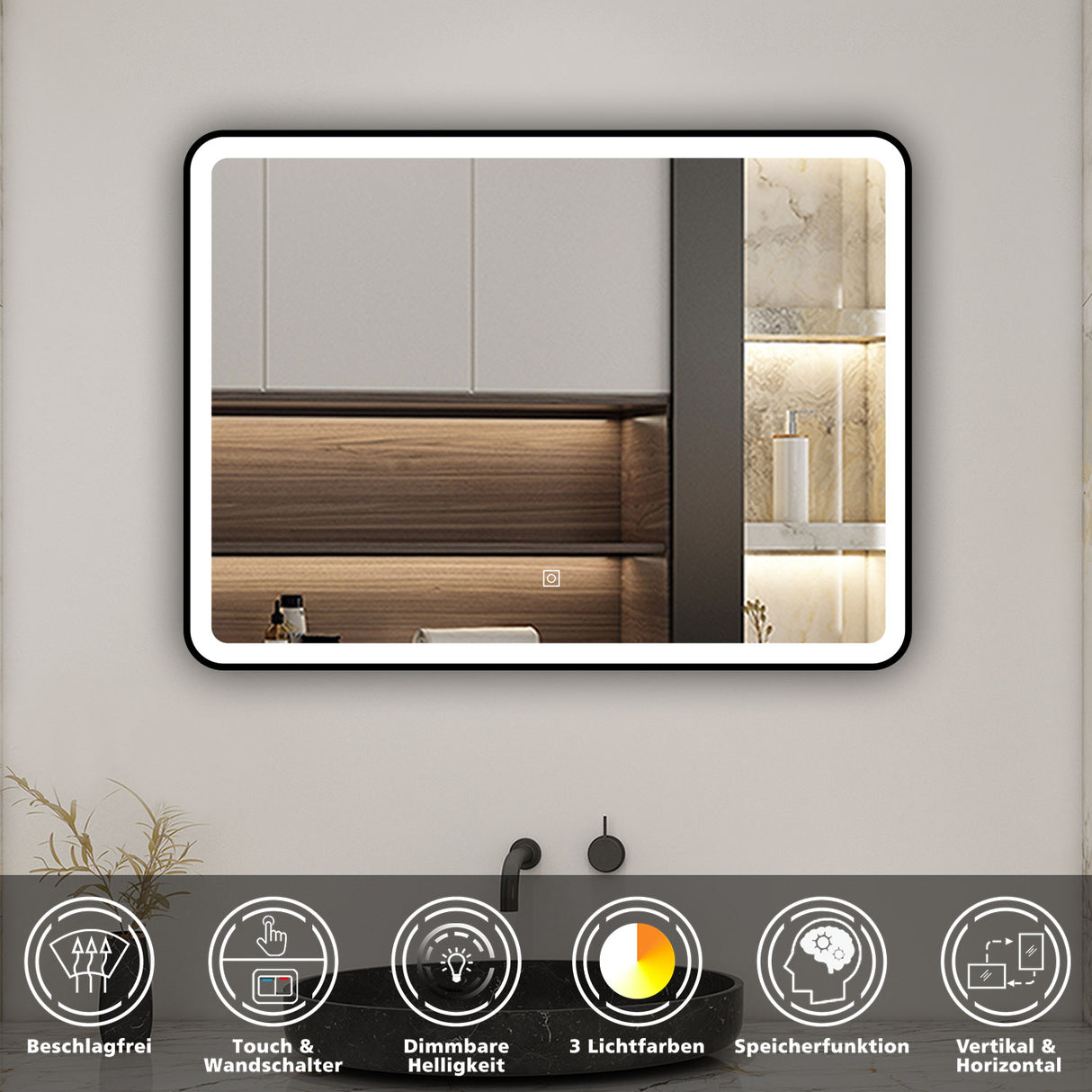 Modern Splash Led Mirror- BM-HD1303BS