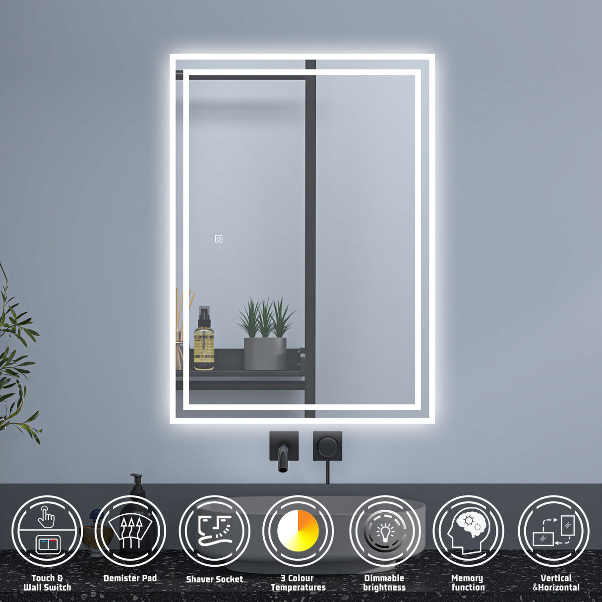 Modern Splash Led Mirror- BM-HDS1402TX