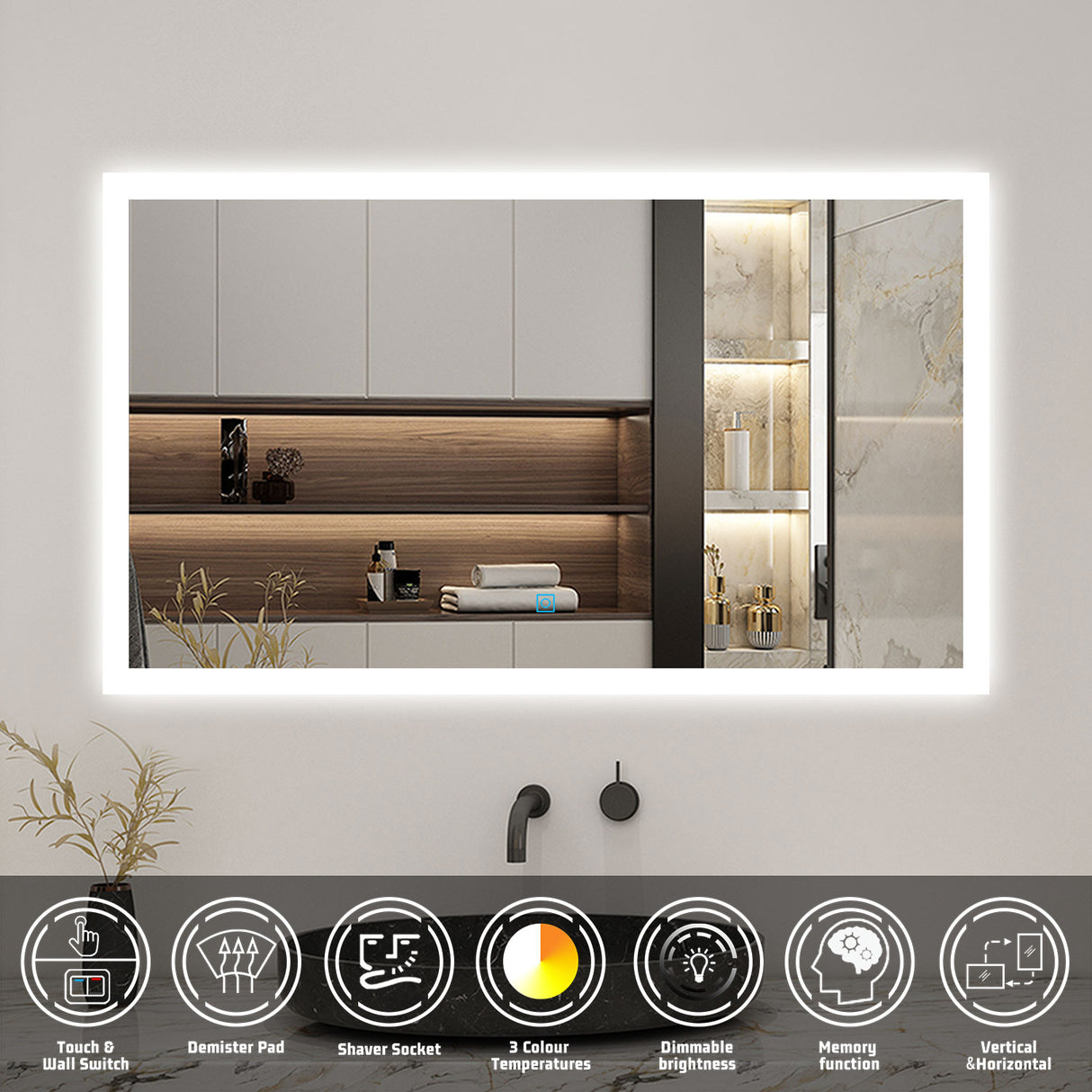 Modern Splash Led Mirror- BM-HDS1506