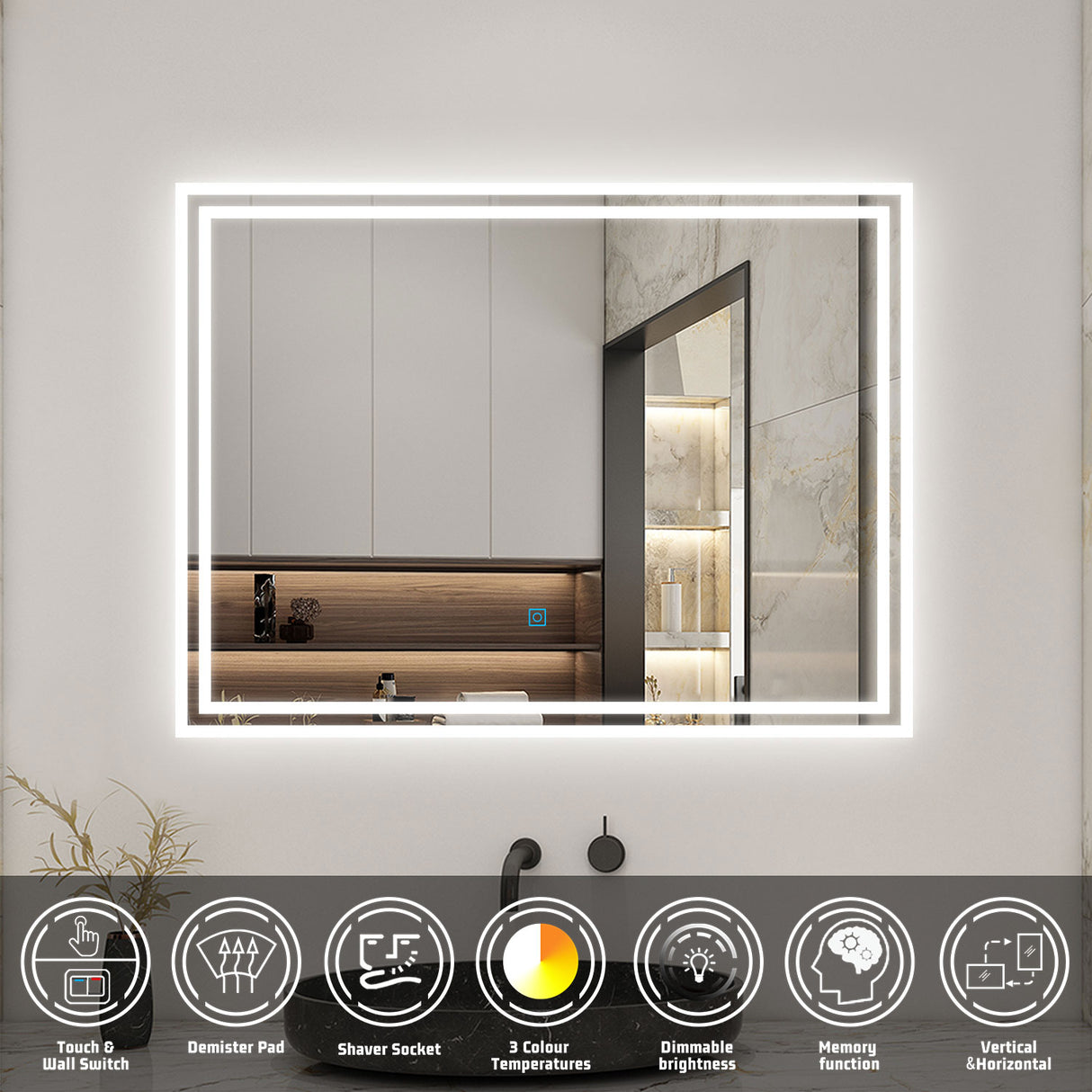 Modern Splash Led Mirror- BM-HDS1401