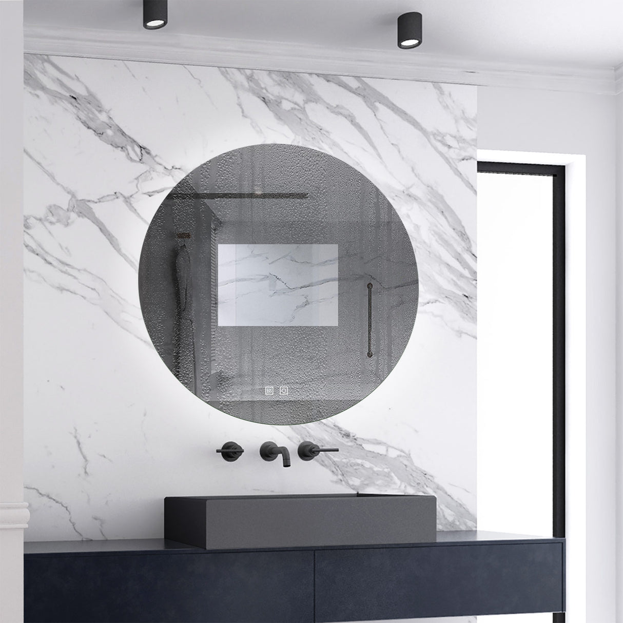 Modern Splash Led Round Mirror- BM-HD1904