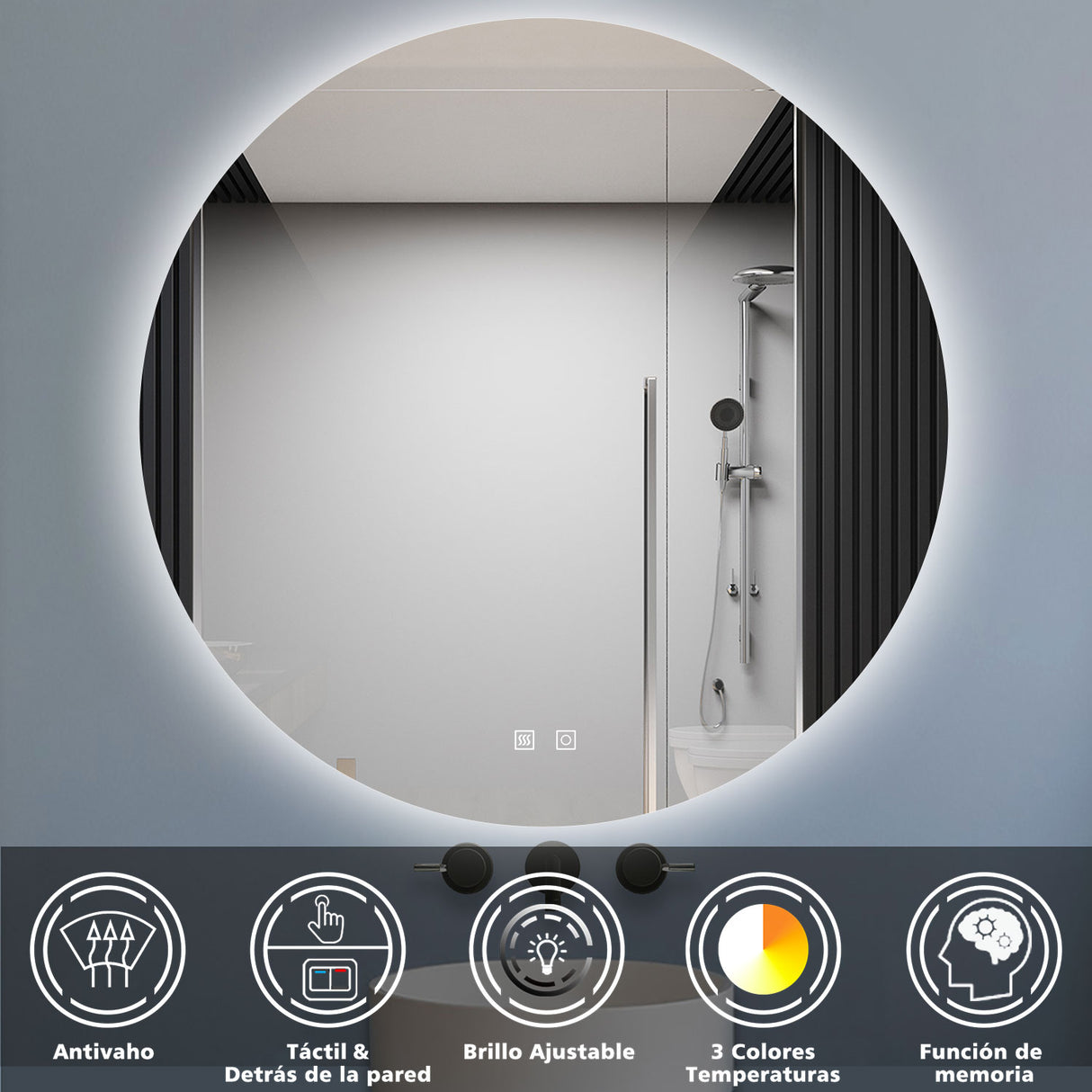 Modern Splash Led Round Mirror- BM-HD1905