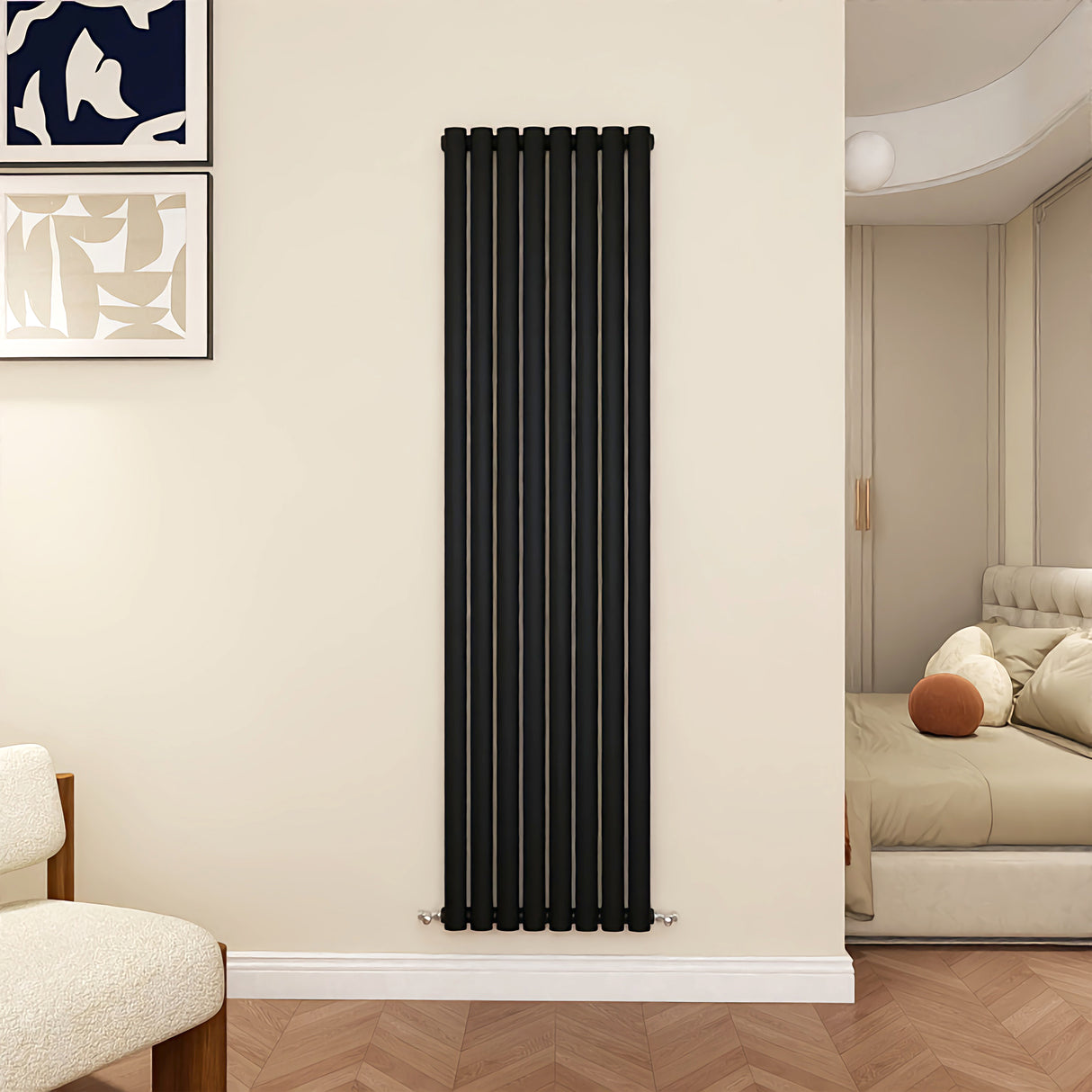 Modern Splash Oval Column Black radiator-NZ18-8-1K