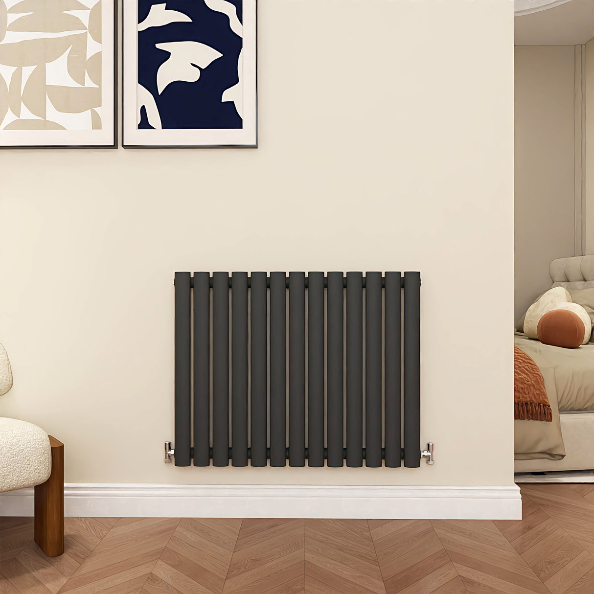 Modern Splash Oval Column Anthracite radiator-NZ6-13-1N