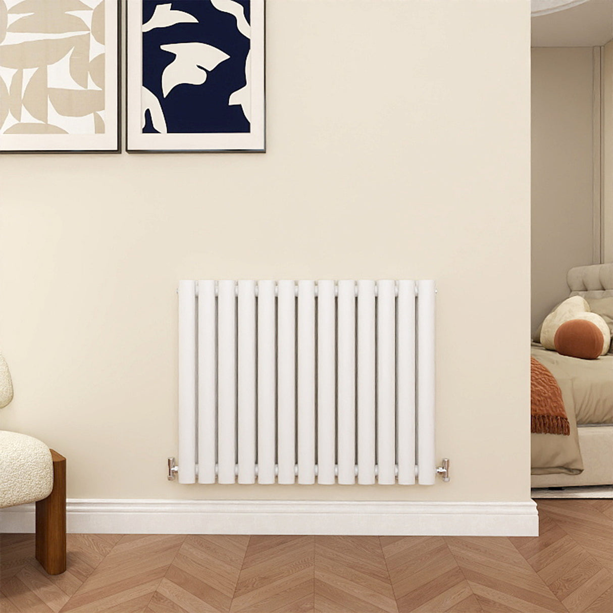 Modern Splash Oval Column White radiator-NZ6-13-2T