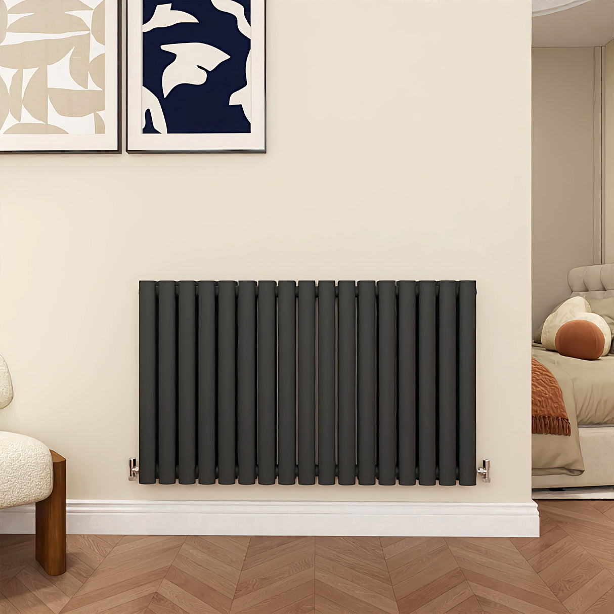 Modern Splash Oval Column Anthracite radiator-NZ6-17-2N