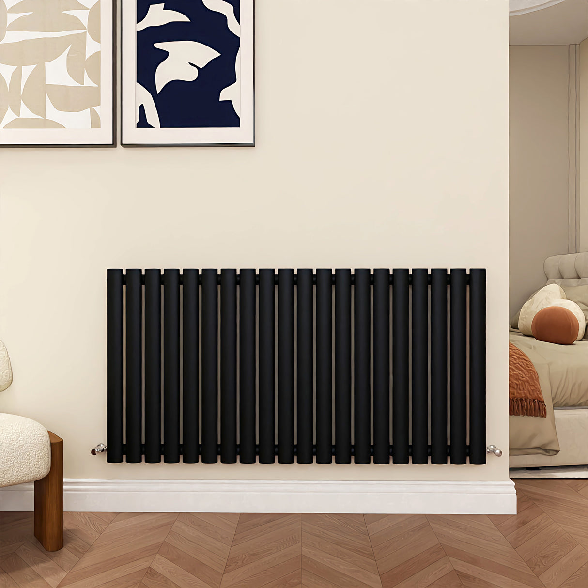 Modern Splash Oval Column Black radiator-NZ6-20-1K