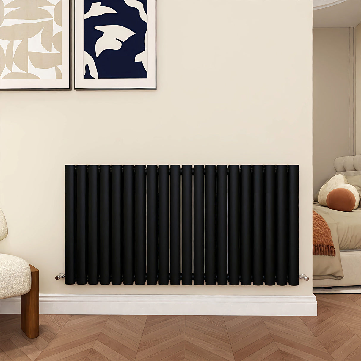 Modern Splash Oval Column Black radiator-NZ6-20-2K