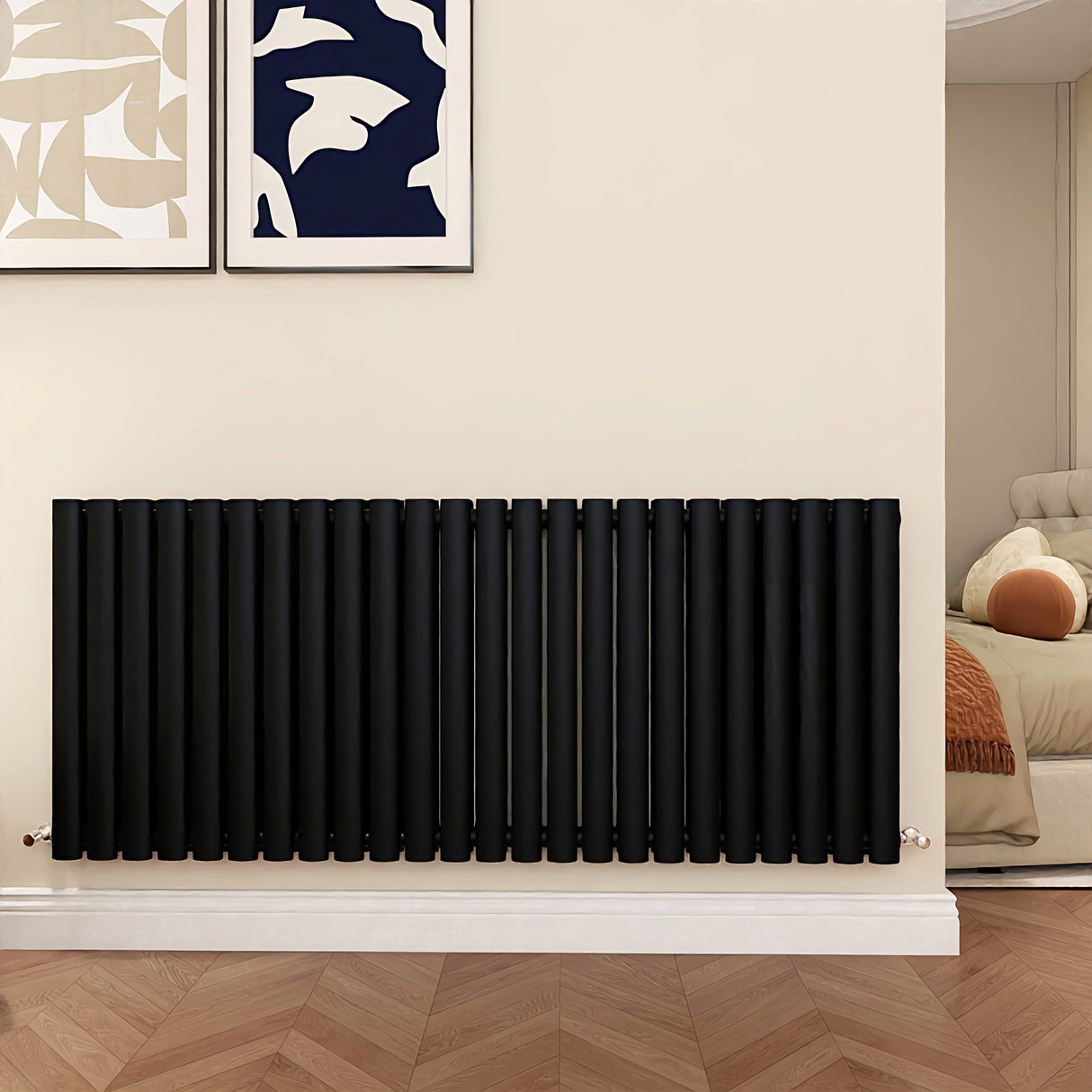 Modern Splash Oval Column Black radiator-NZ6-24-2K