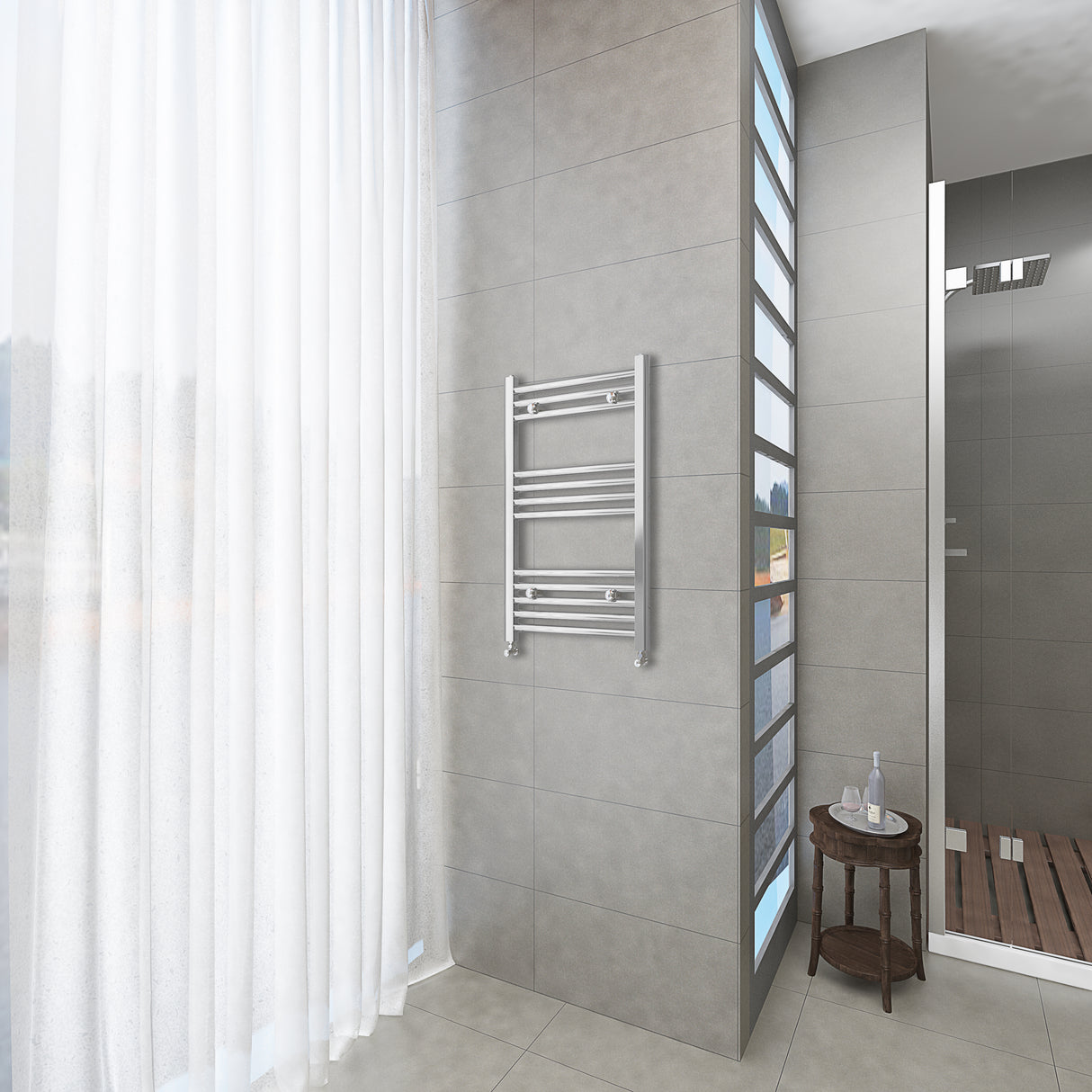 Chrome vertical bathroom Towel radiator