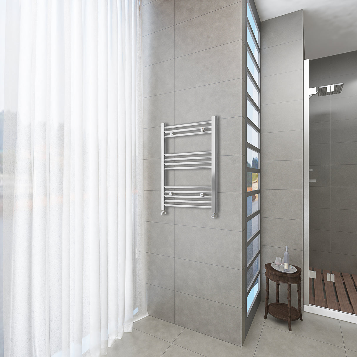 Chrome vertical bathroom Towel radiator