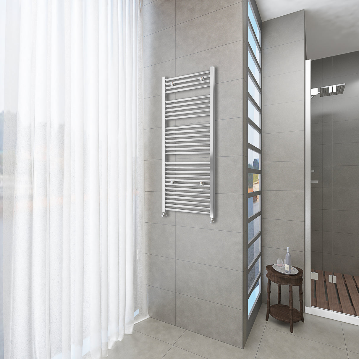 Chrome vertical bathroom Towel radiator