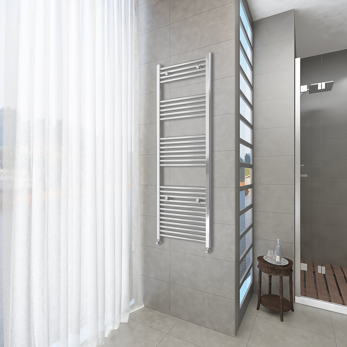 Chrome vertical bathroom Towel radiator