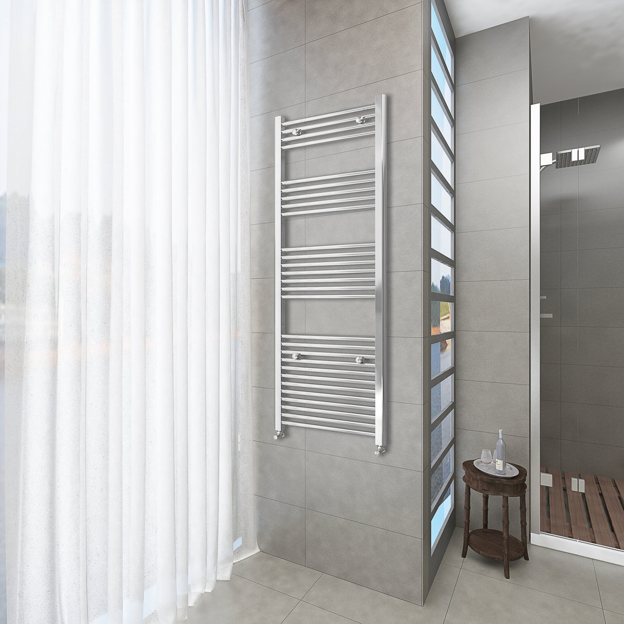 Chrome vertical bathroom Towel radiator