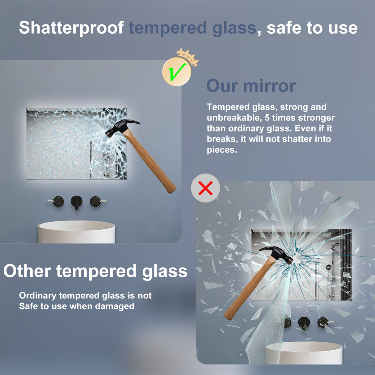 Modern Splash Led Mirror-BMZ-2002C