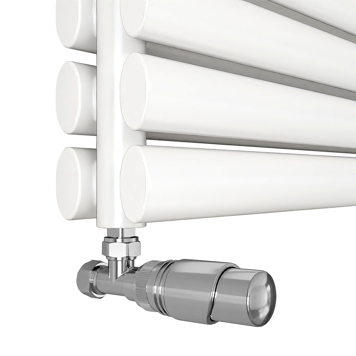 Modern Splash White Horizontal Oval Column Radiator 236x1600mm Double