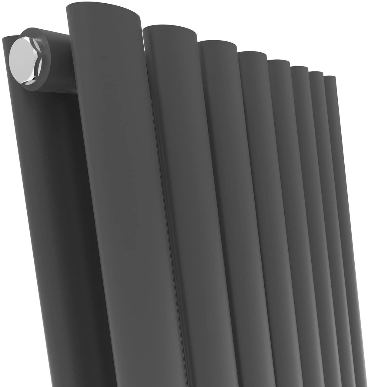 Modern Splash Oval Column Black Radiator Details
