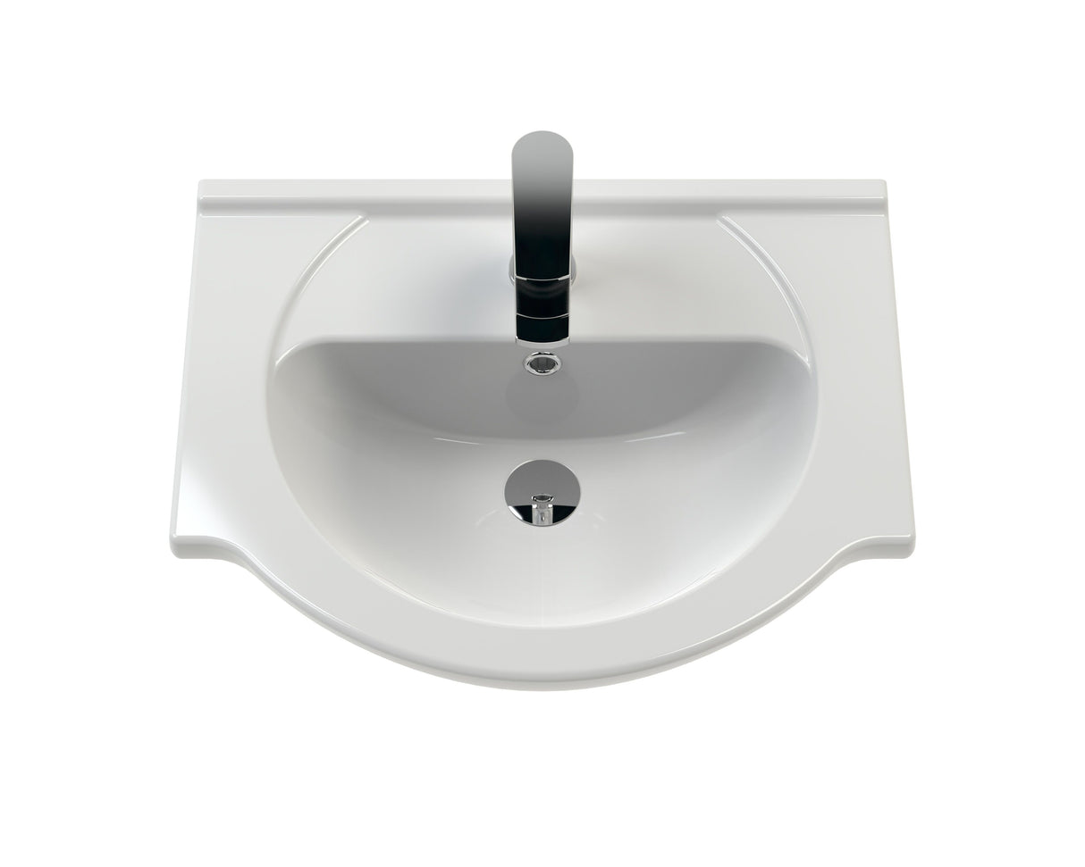 Modern Splash Mayford Round 1 Tap Hole 550mm Ceramic Basin