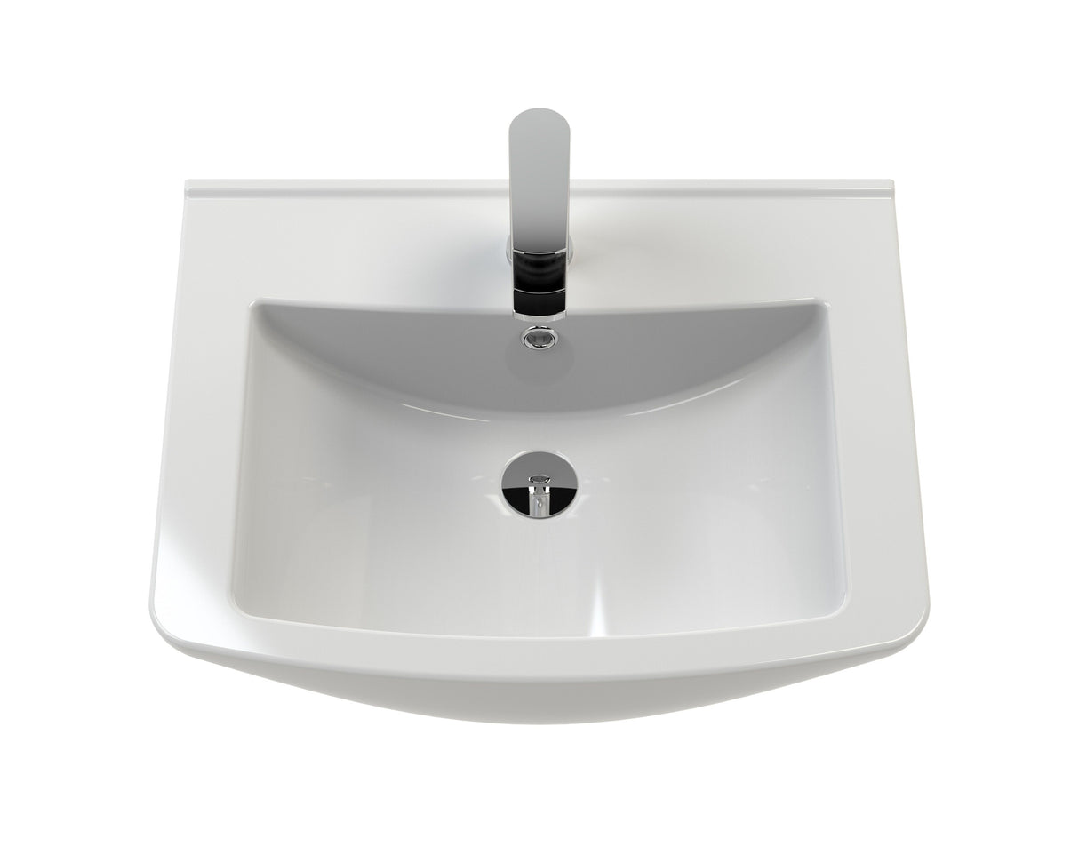 Modern Splash Mayford Square 1 Tap Hole 560mm Ceramic Basin