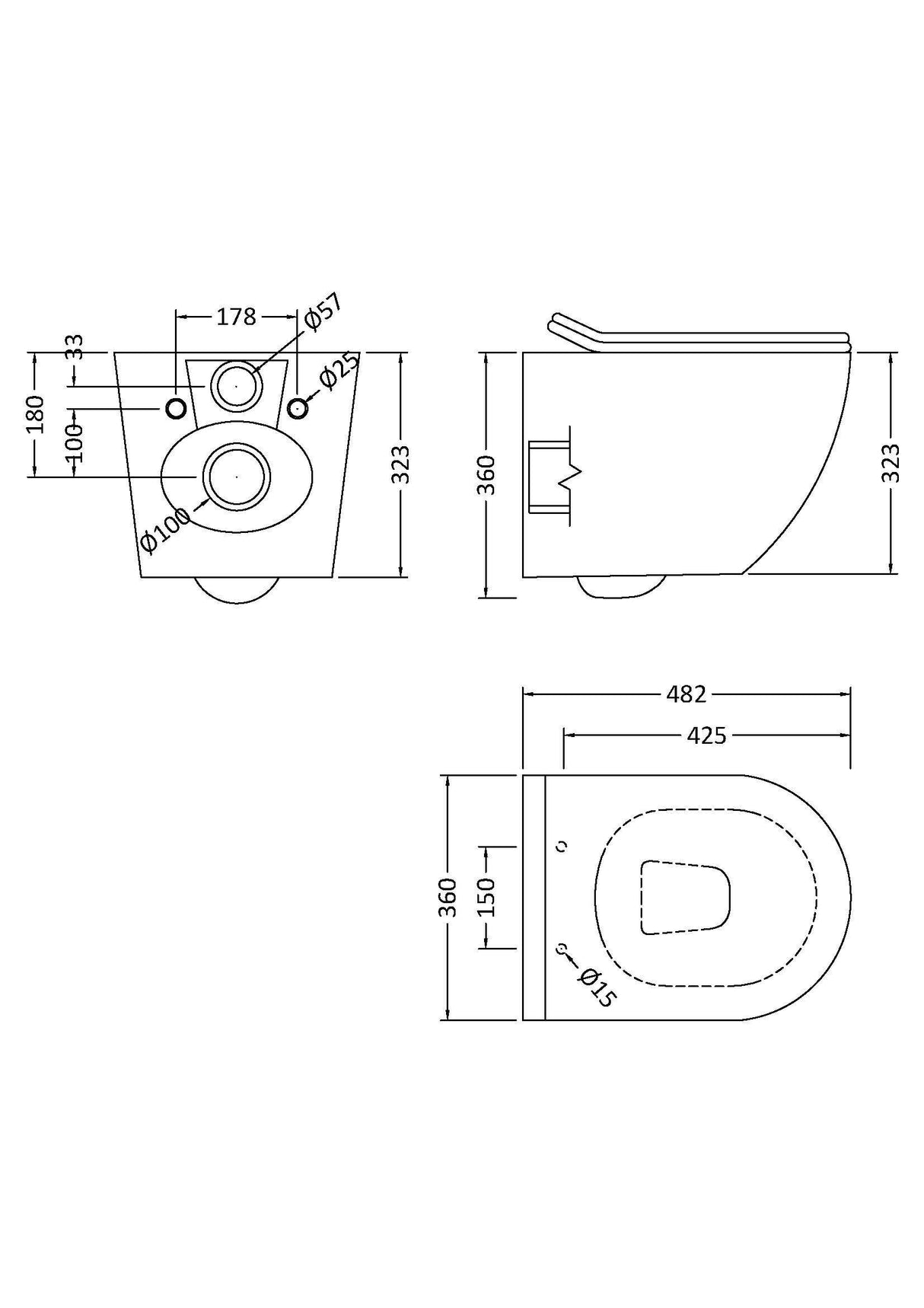 Modern Splash Freya Wall Hung Pan