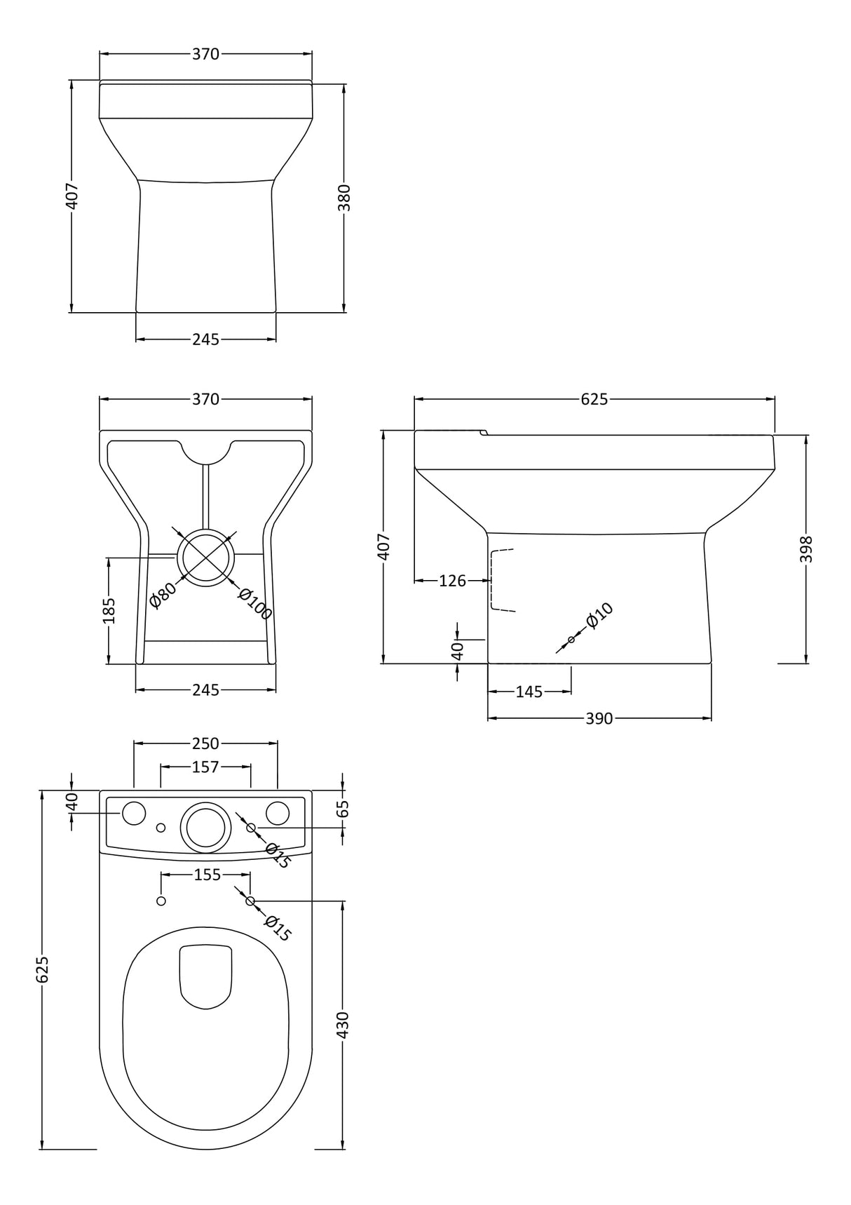 Modern Splash Harmony Back to Wall Toilet Pan