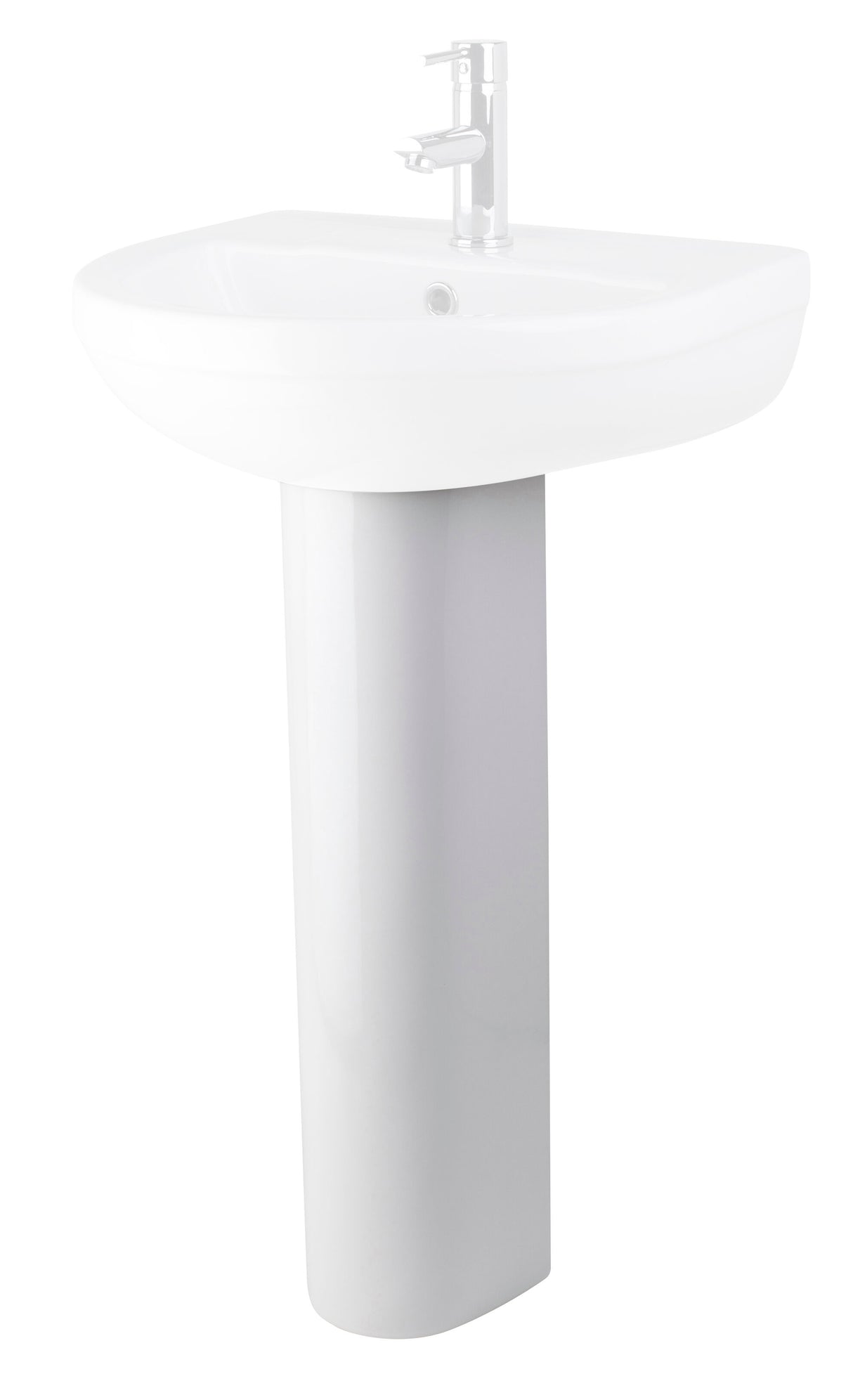 Modern Splash Harmony White Contemporary Full Pedestal