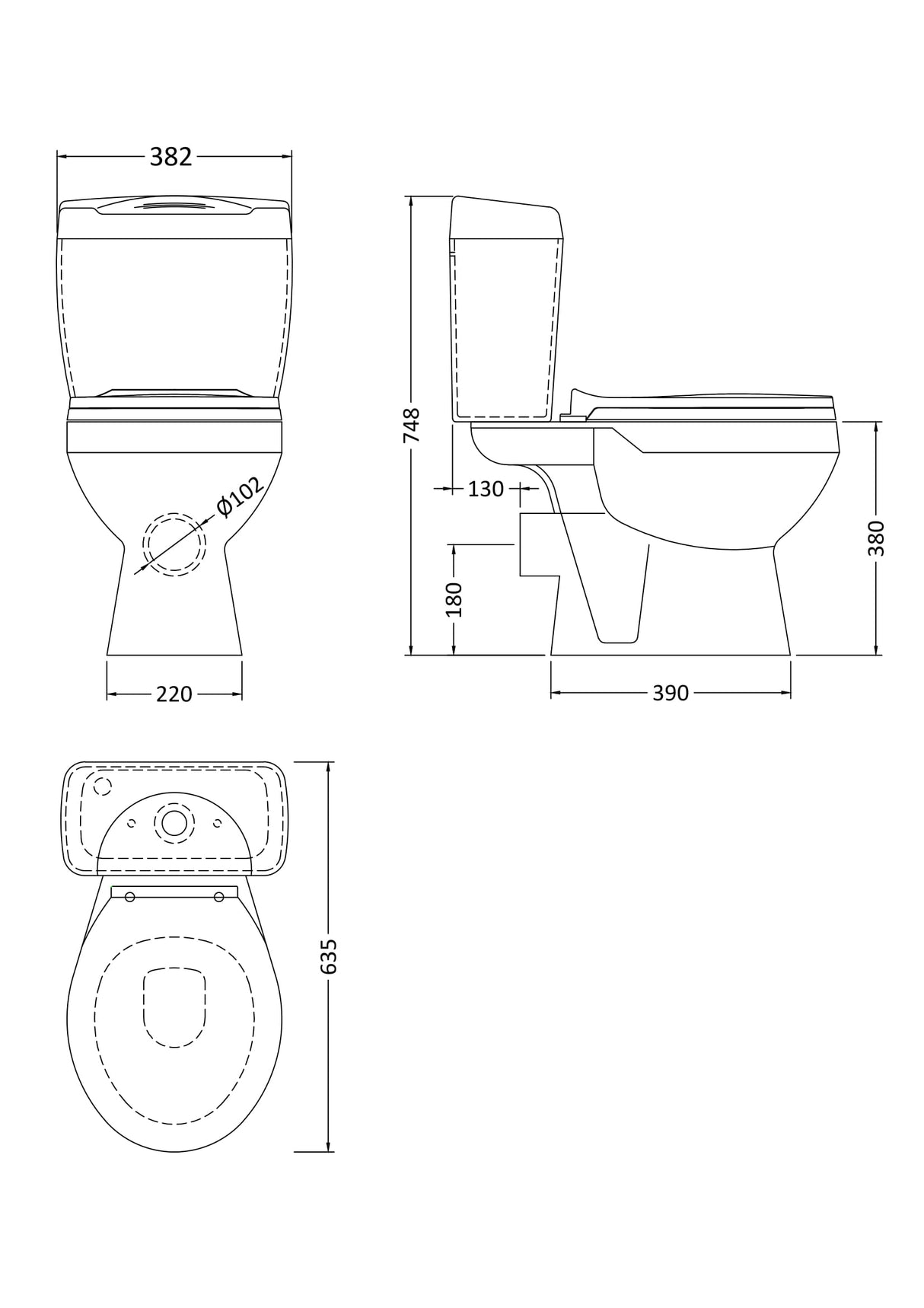 Modern Splash Close Coupled Toilet