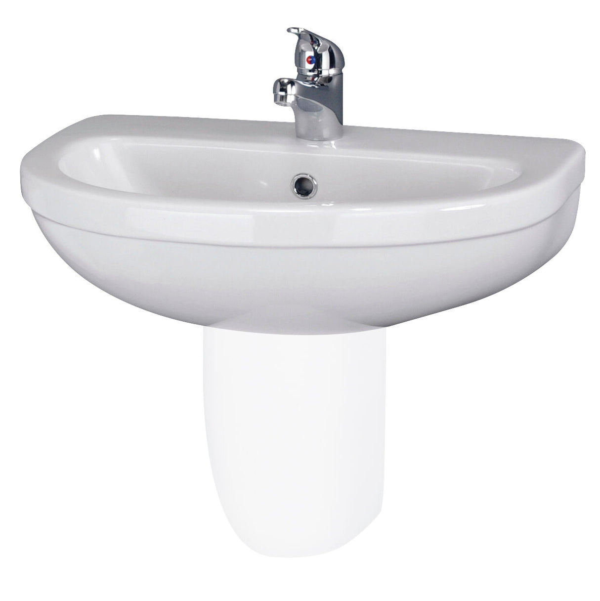 Modern Splash 1 Tap Hole 550mm Ceramic Basin