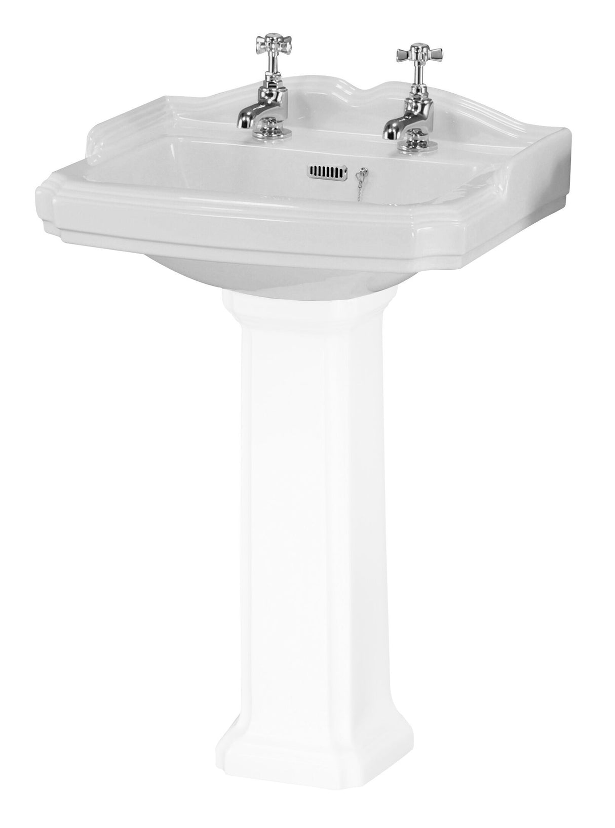 Modern Splash Legend 2 Tap Hole 590mm Ceramic Basin