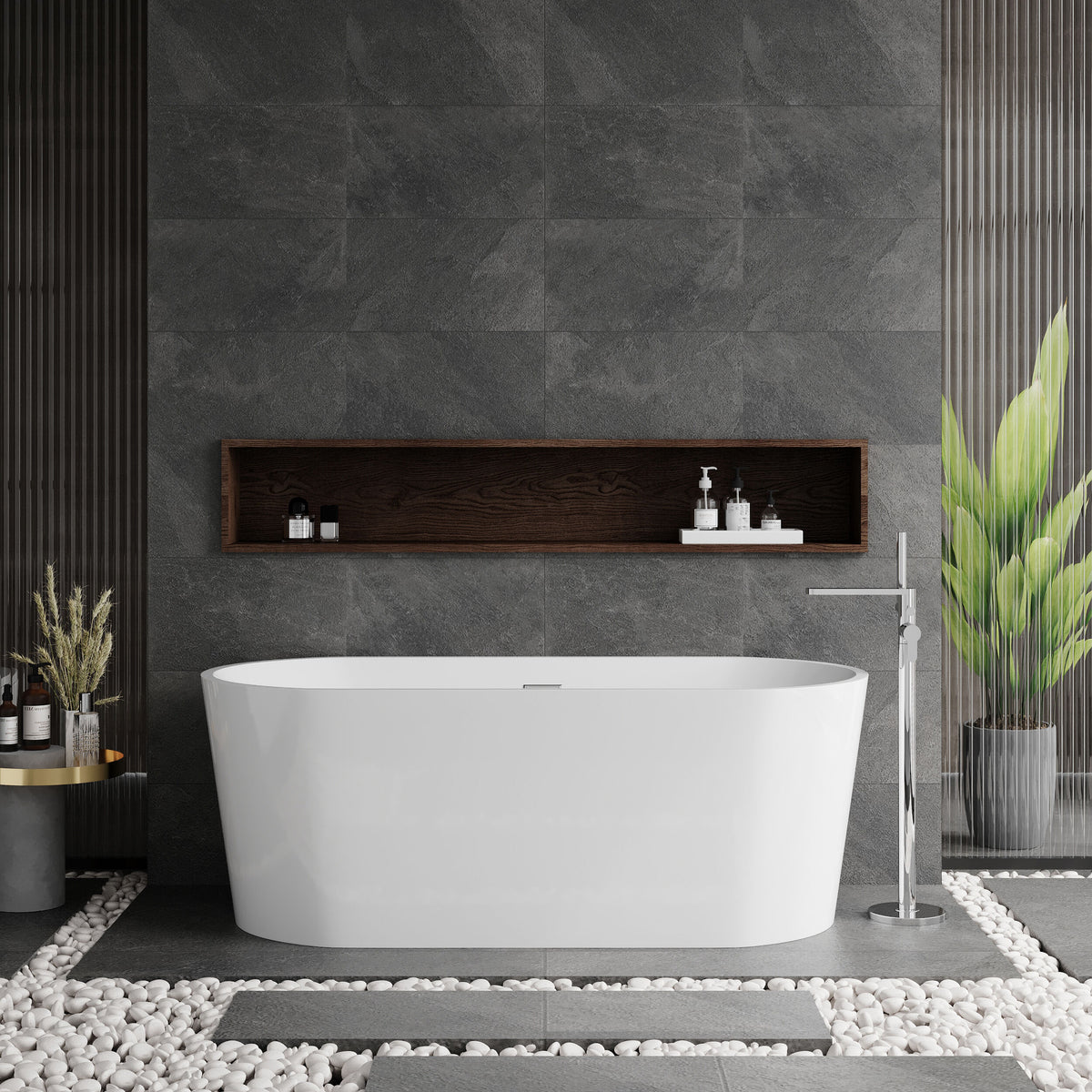 Modern Splash Nocturnal 1600mm Freestanding Bath With Legs And Waste