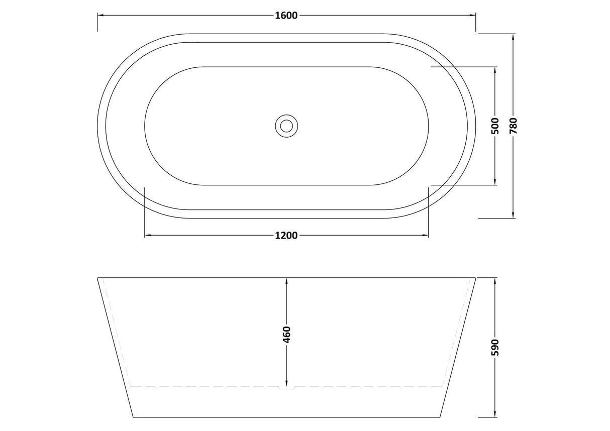 Modern Splash Forever 1600mm Freestanding Bath With Legs And Waste