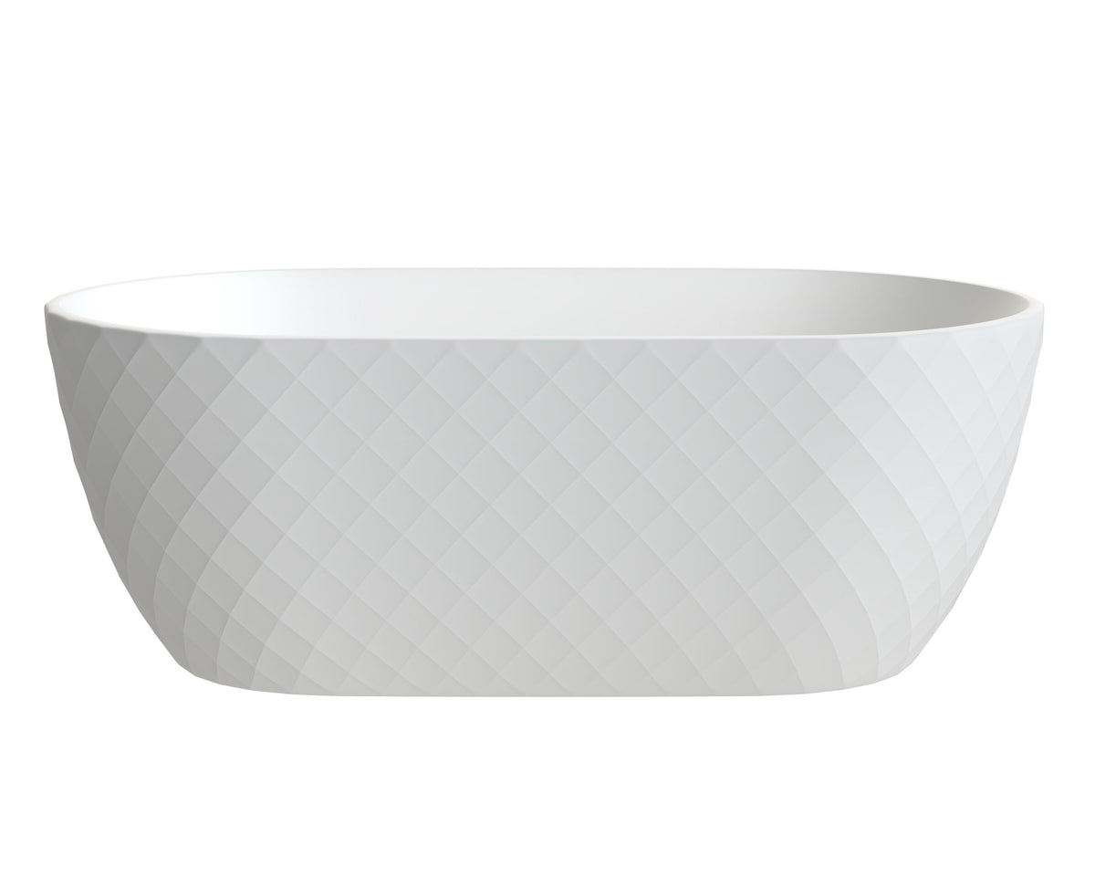 Modern Splash Minara 1590mm Textured Oval Freestanding Bath And Waste