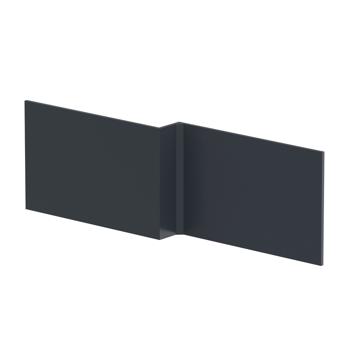 1700mm L-Shape Square Satin Soft Black MDF Matt Shower Bath Front Panel