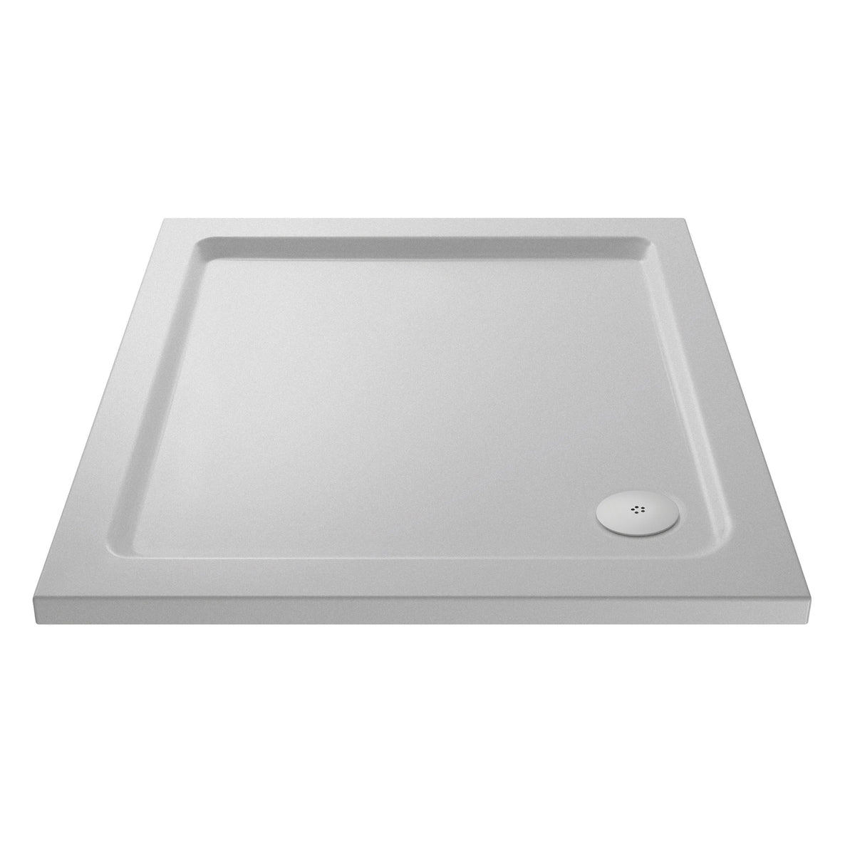 800mm x 800mm White Slip Resistant Slimline Square Shower Tray