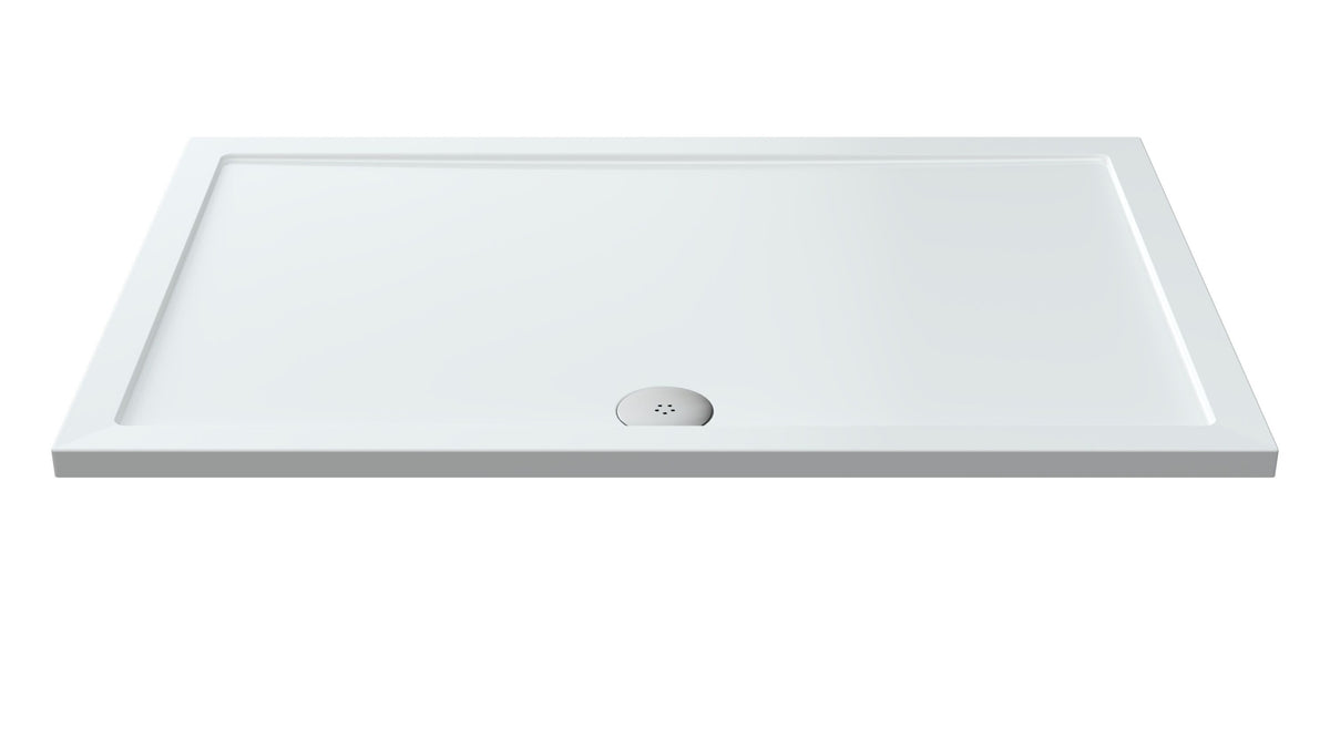1400 x 900mm White Slimline Rectangular Shower Tray