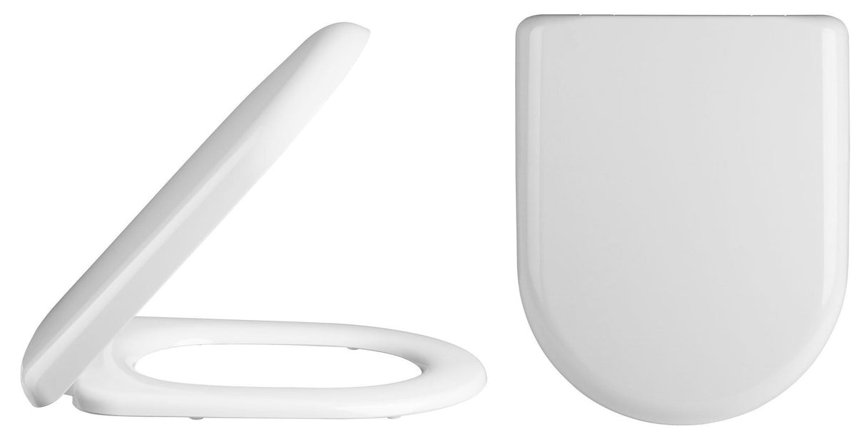 White D-Shaped Soft Close Toilet Seat With Top Fix Hinge