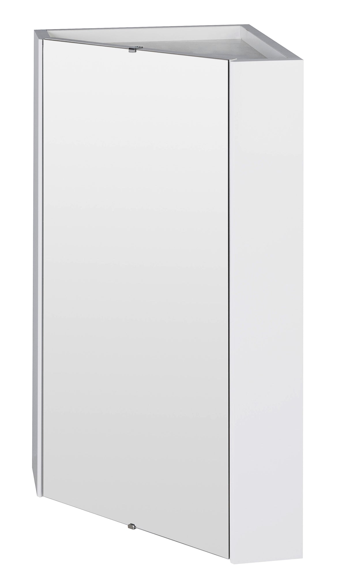 Modern Splash 324mm Gloss White Wall Hung Corner Mirror Cabinet