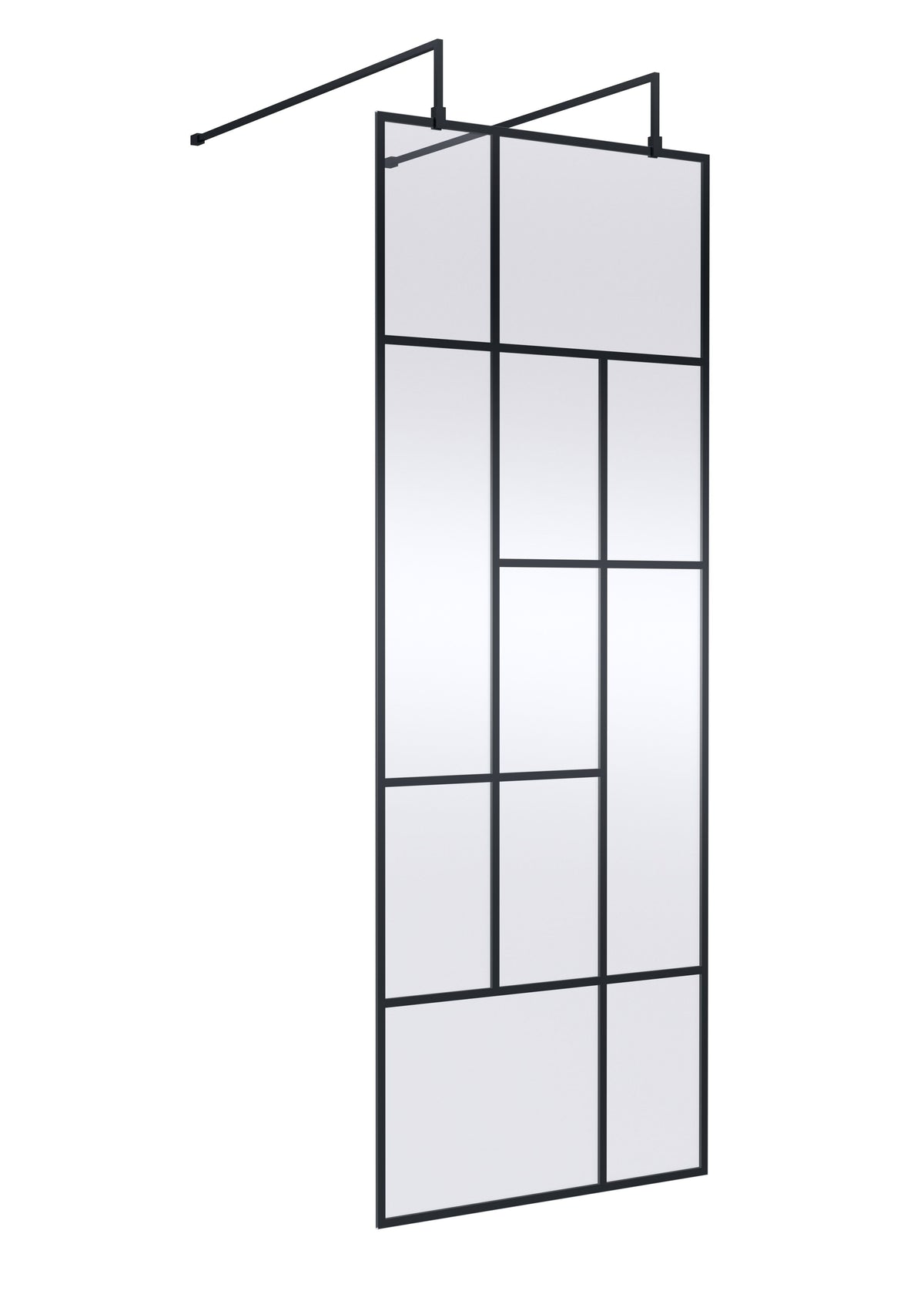 Modern Splash 760mm Matt Black Abstract Frame Wetroom Screen