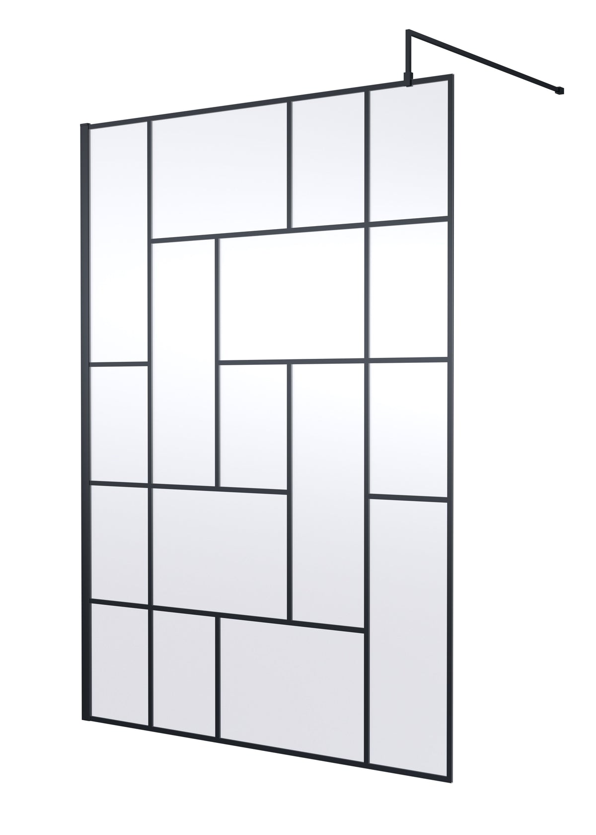 Modern Splash 1400mm Matt Black Wetroom Panel
