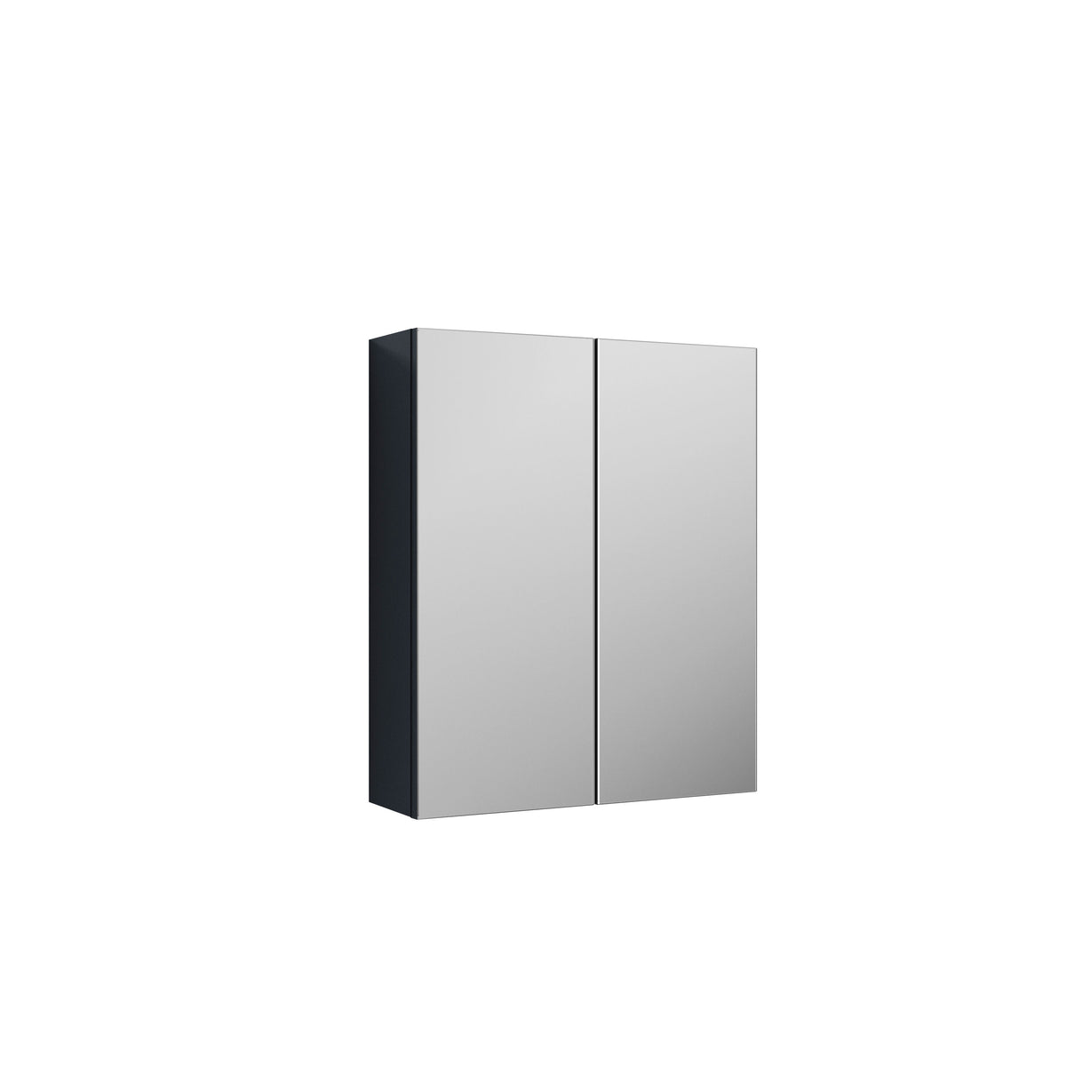 Modern Splash 600mm Soft Black Wall Hung 50/50 Mirror Cabinet