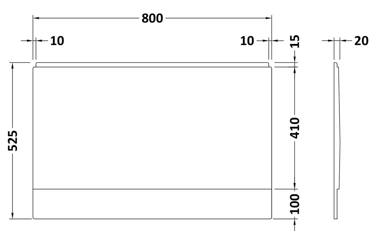 Modern Splash 800mm Acrylic End Bath Panel