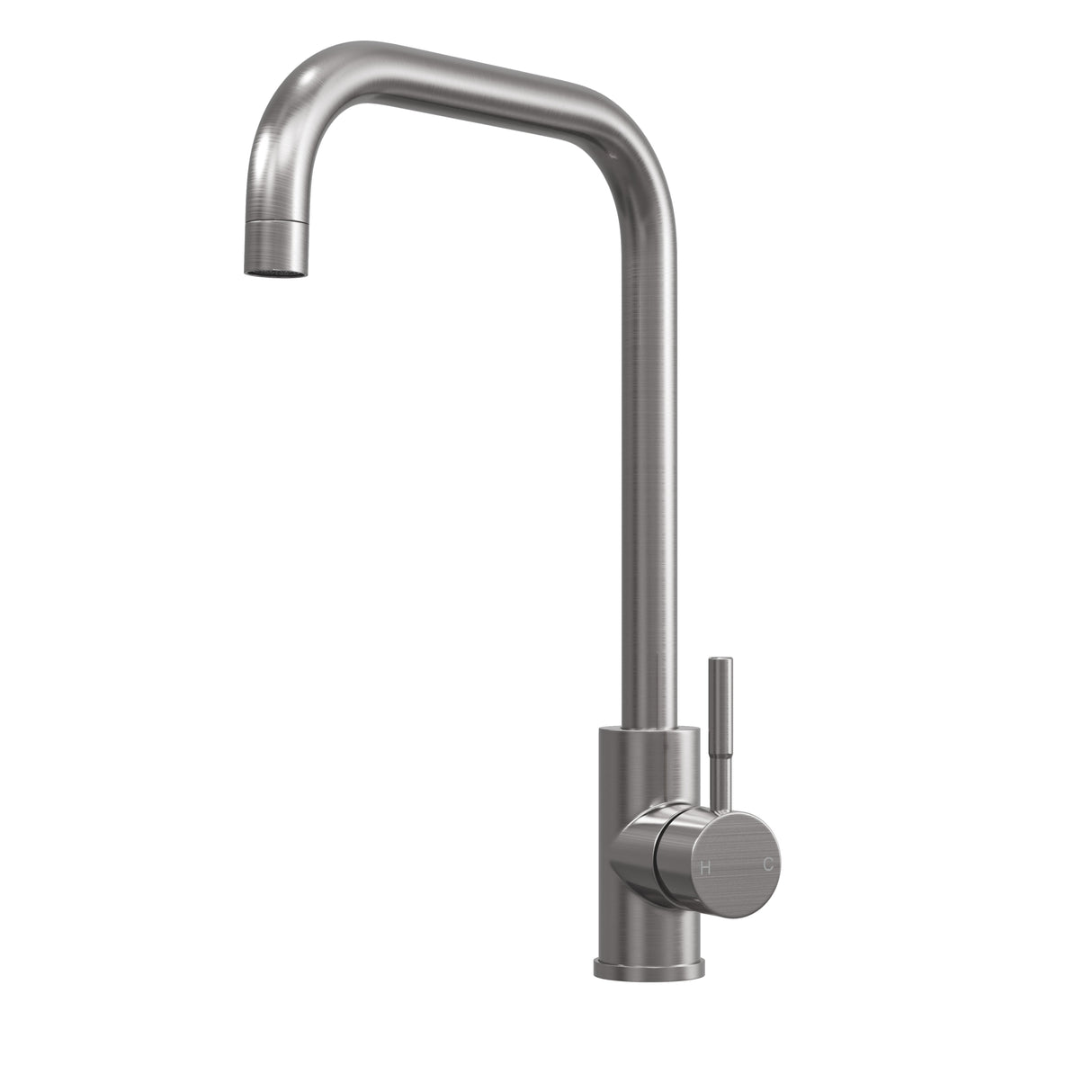 Top Fix Brushed Steel Square Kitchen Tap