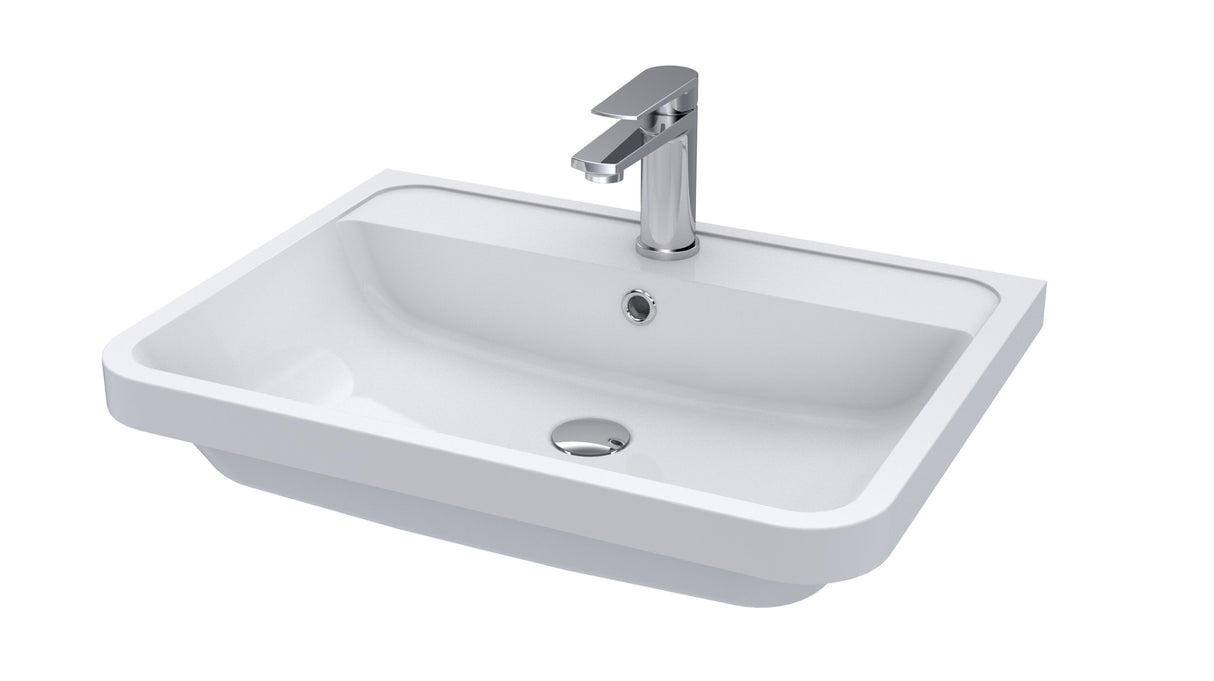 1 Tap Hole 600mm Polymarble Curved Basin