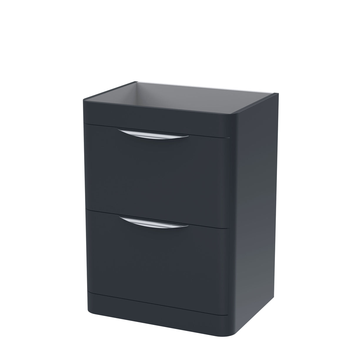 Modern Splash Parade 600mm Soft Black 2 Drawer Floor Standing Vanity Unit