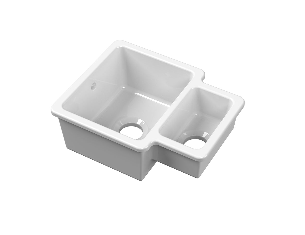Modern Splash 579mm x 455mm Fireclay White 1.25 Bowl Rectangular Inset Sink