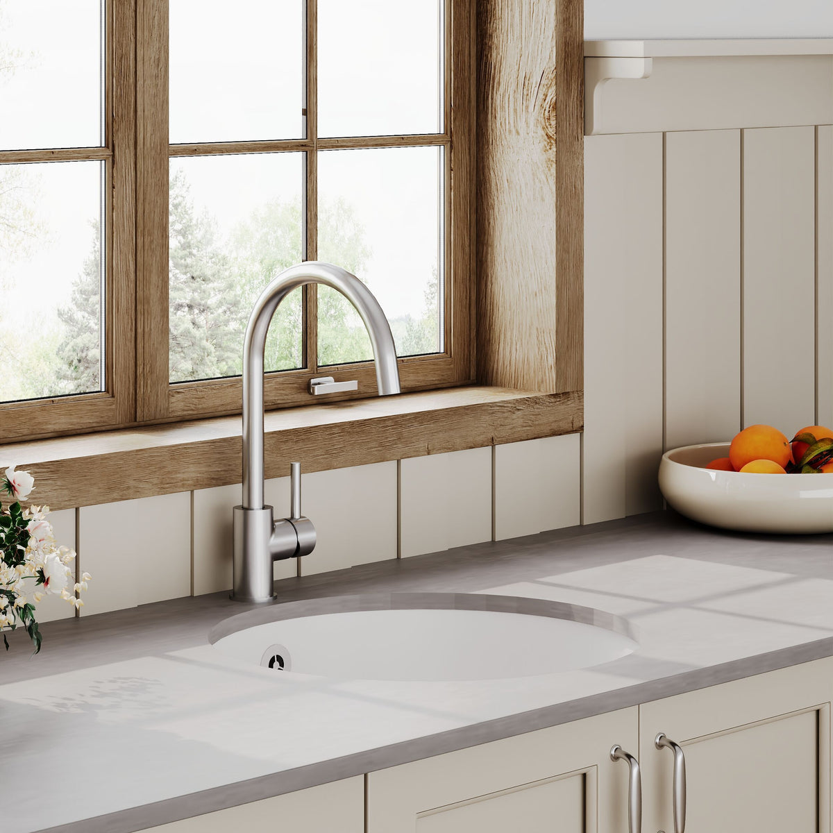Modern Splash 460mm x 191mm Fireclay White Single Bowl Round Inset Sink With Central Waste And Overflow