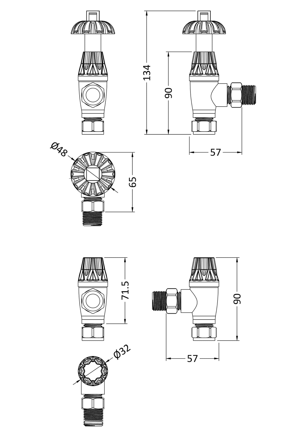 Chrome Thermostatic Radiator Valve Pack