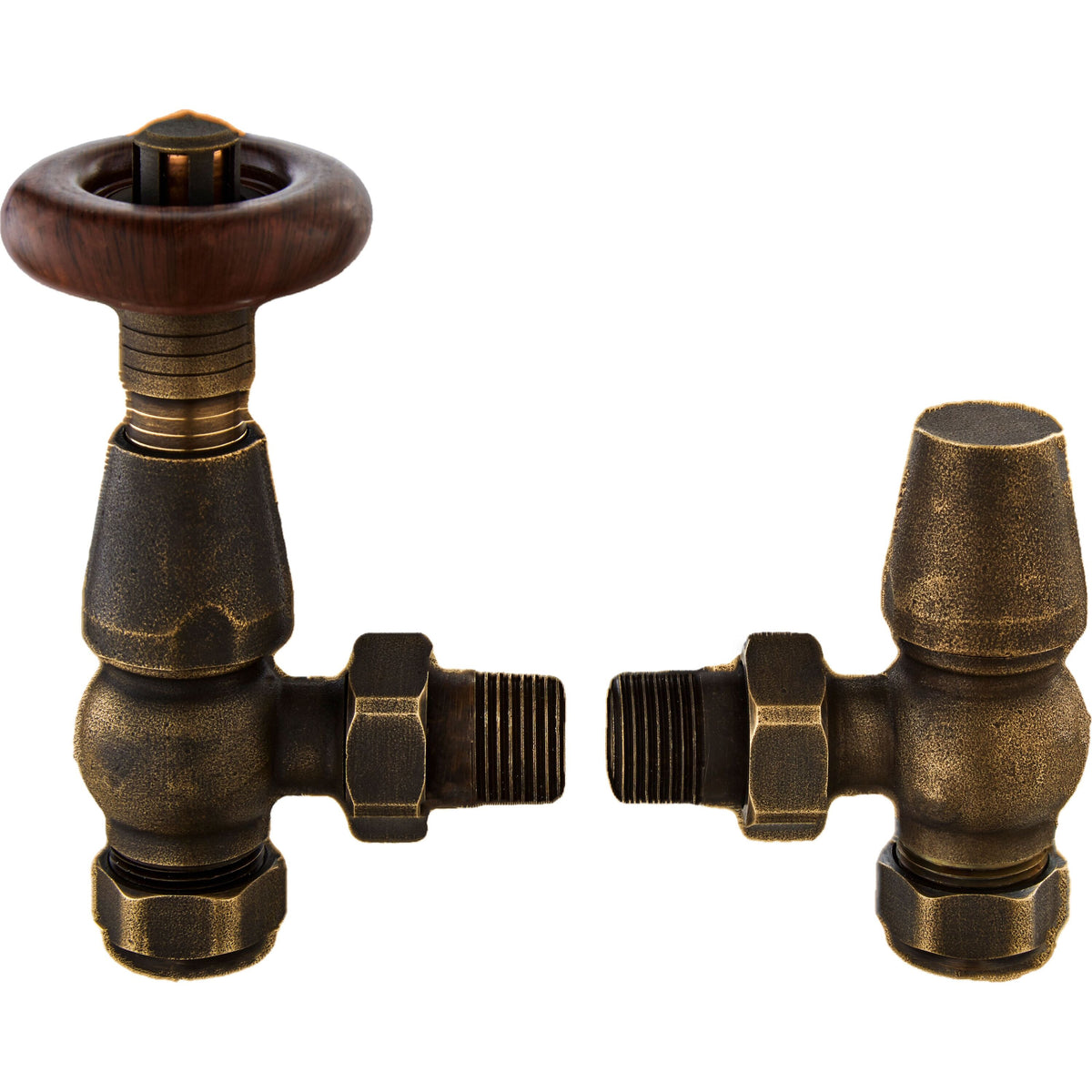 Camden Antique Brass Angled Thermostatic Radiator Valve