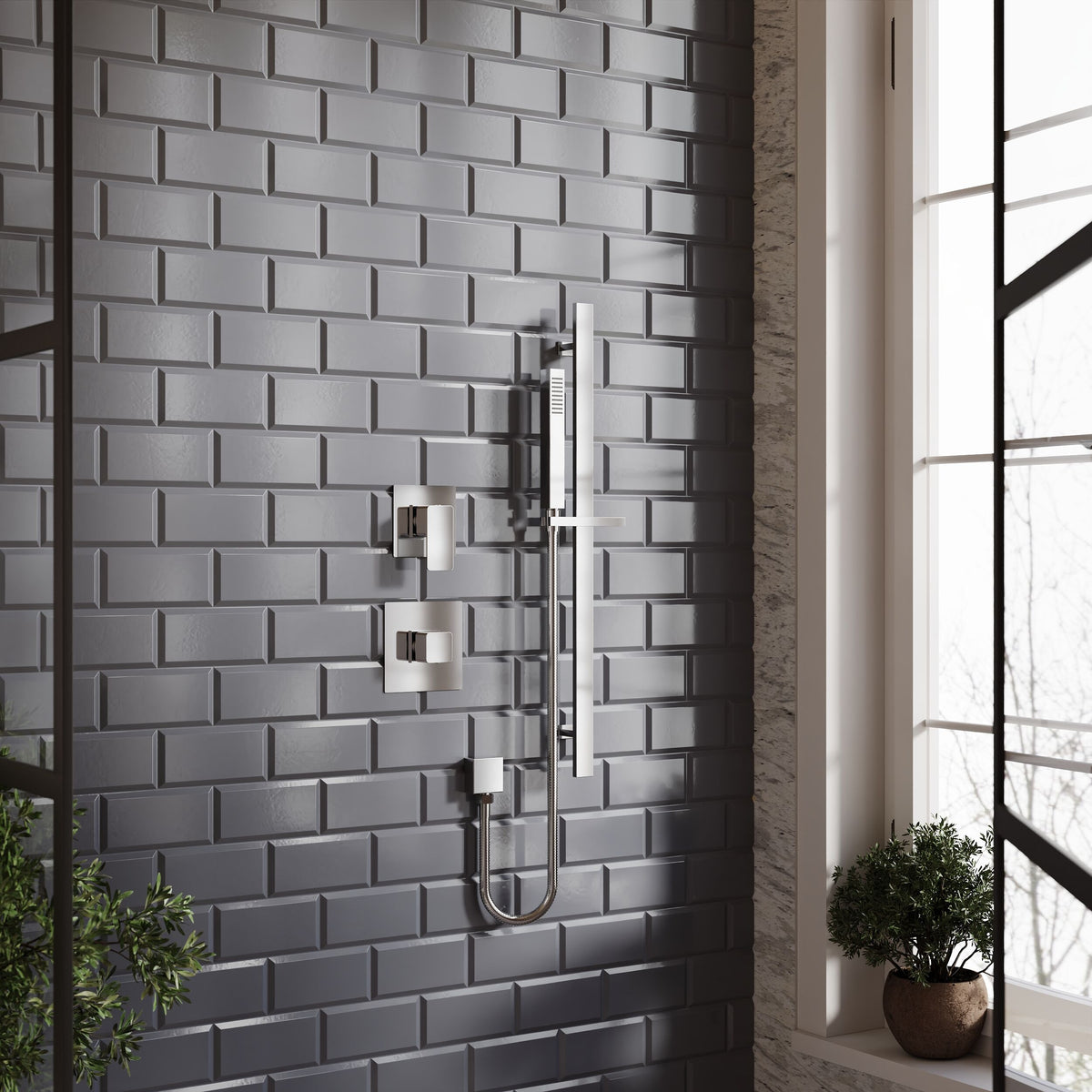 Modern Splash Chrome Concealed 1 Outlet Thermostatic Shower Valve With Cartridge